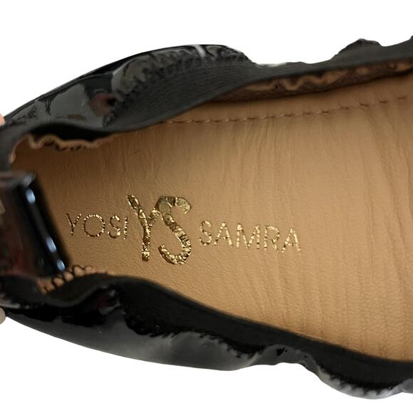 Yosi Samara Foldable Ballet Flat Black Patent Leather 5 - Picture 10 of 11